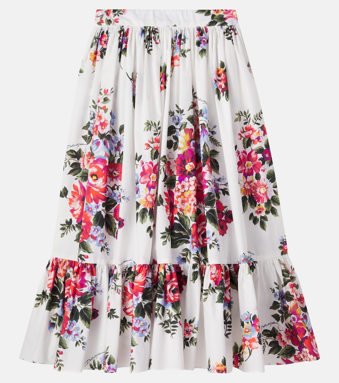 Floral cotton poplin skirt | Dolce&Gabbana Kids