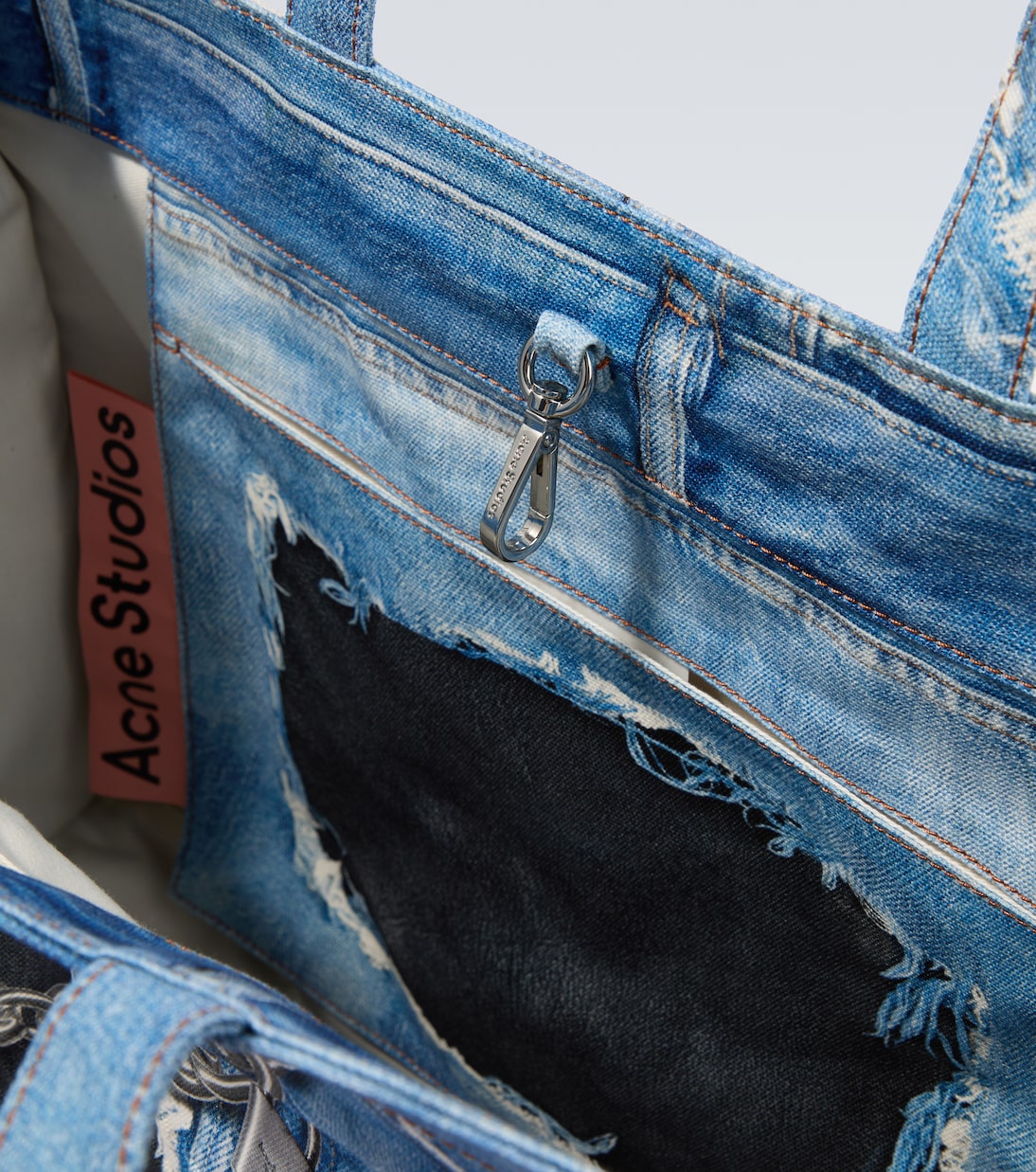 Trompe-l’œil printed canvas tote bag | Acne Studios