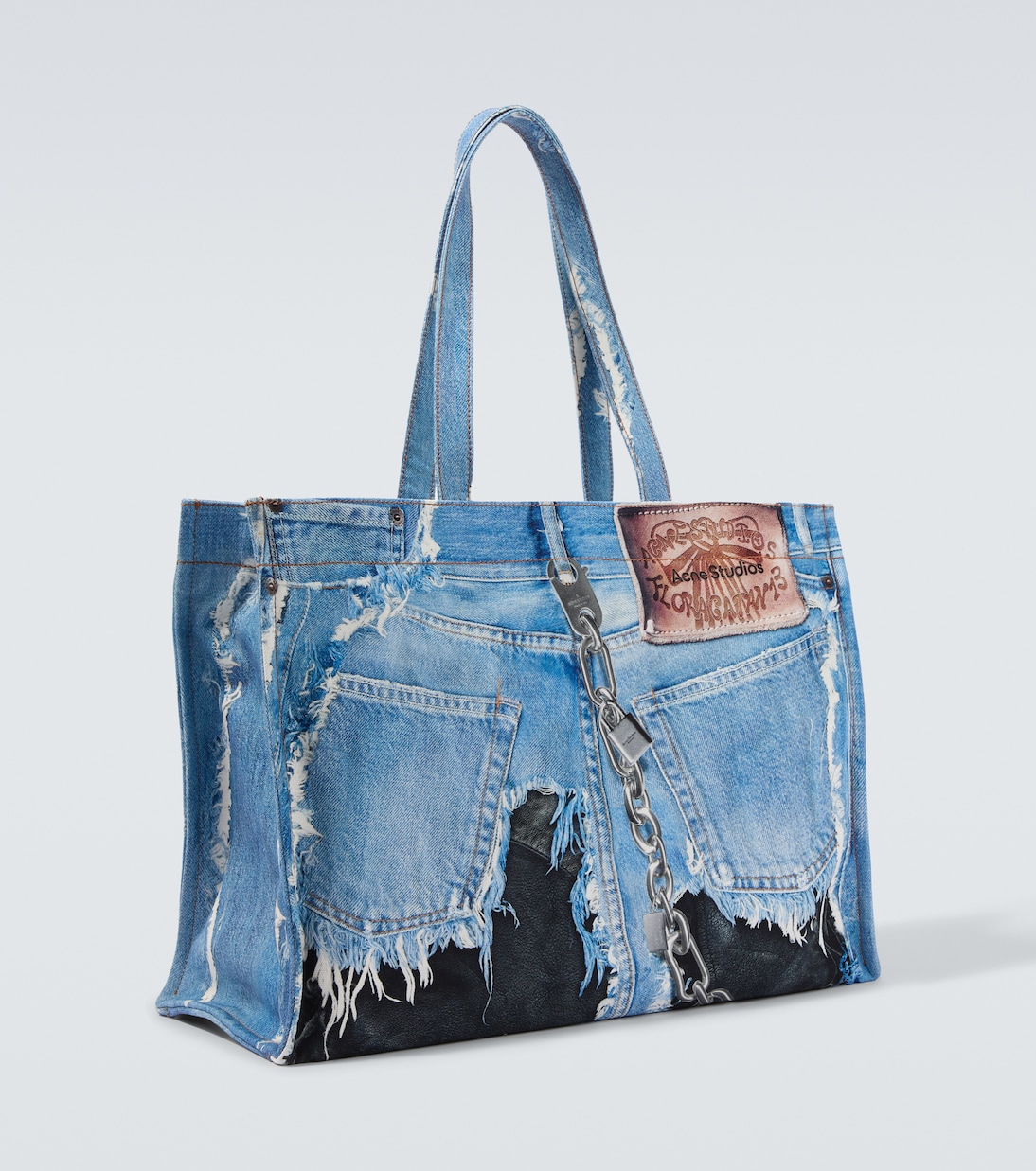 Trompe-l’œil printed canvas tote bag | Acne Studios