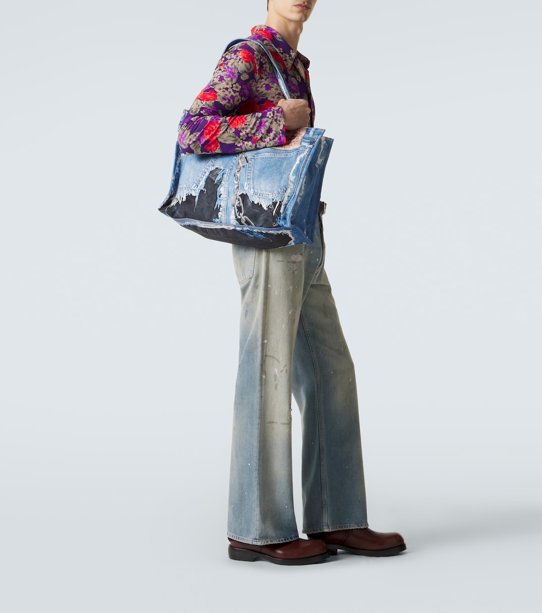 Trompe-l’œil printed canvas tote bag | Acne Studios