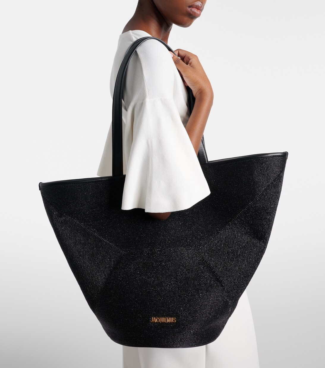 Bambola Large raffia-effect bucket bag | Jacquemus