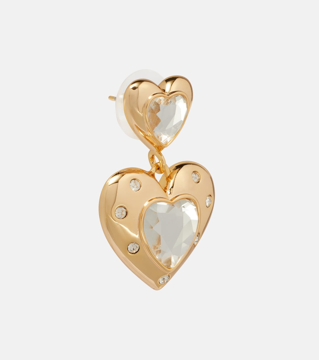 Heart crystal-embellished earrings | Self-Portrait