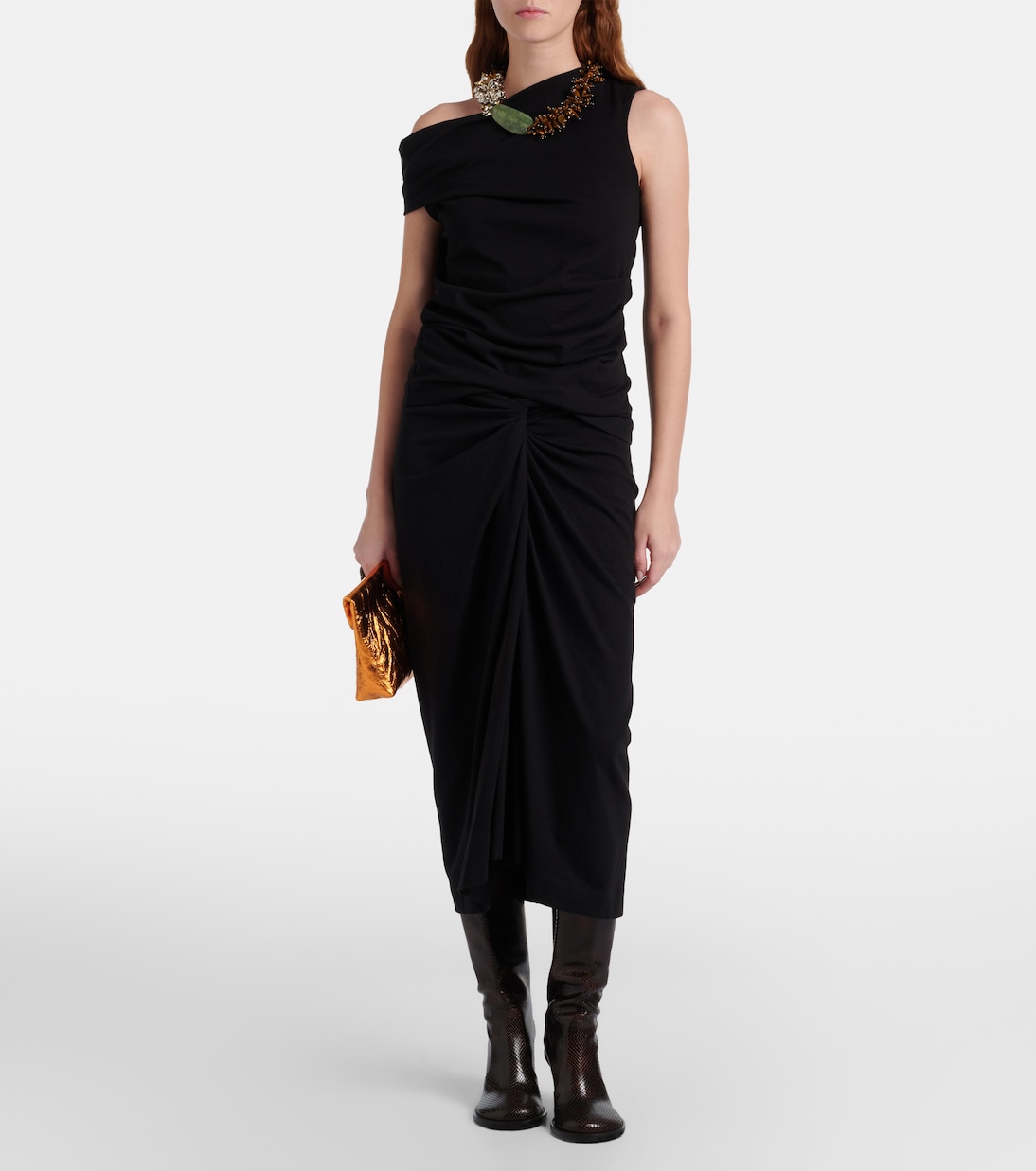 Gathered cotton midi skirt | Dries Van Noten