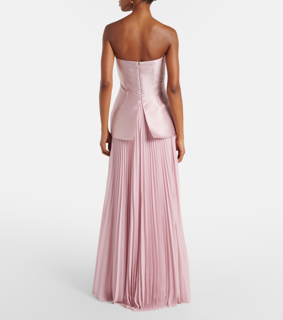 Claudette satin-trimmed bustier gown | Solace London