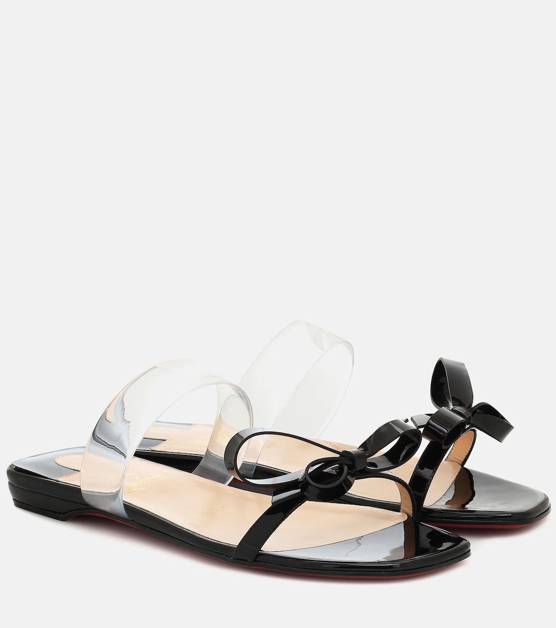 Just Nodo patent leather slides | Christian Louboutin