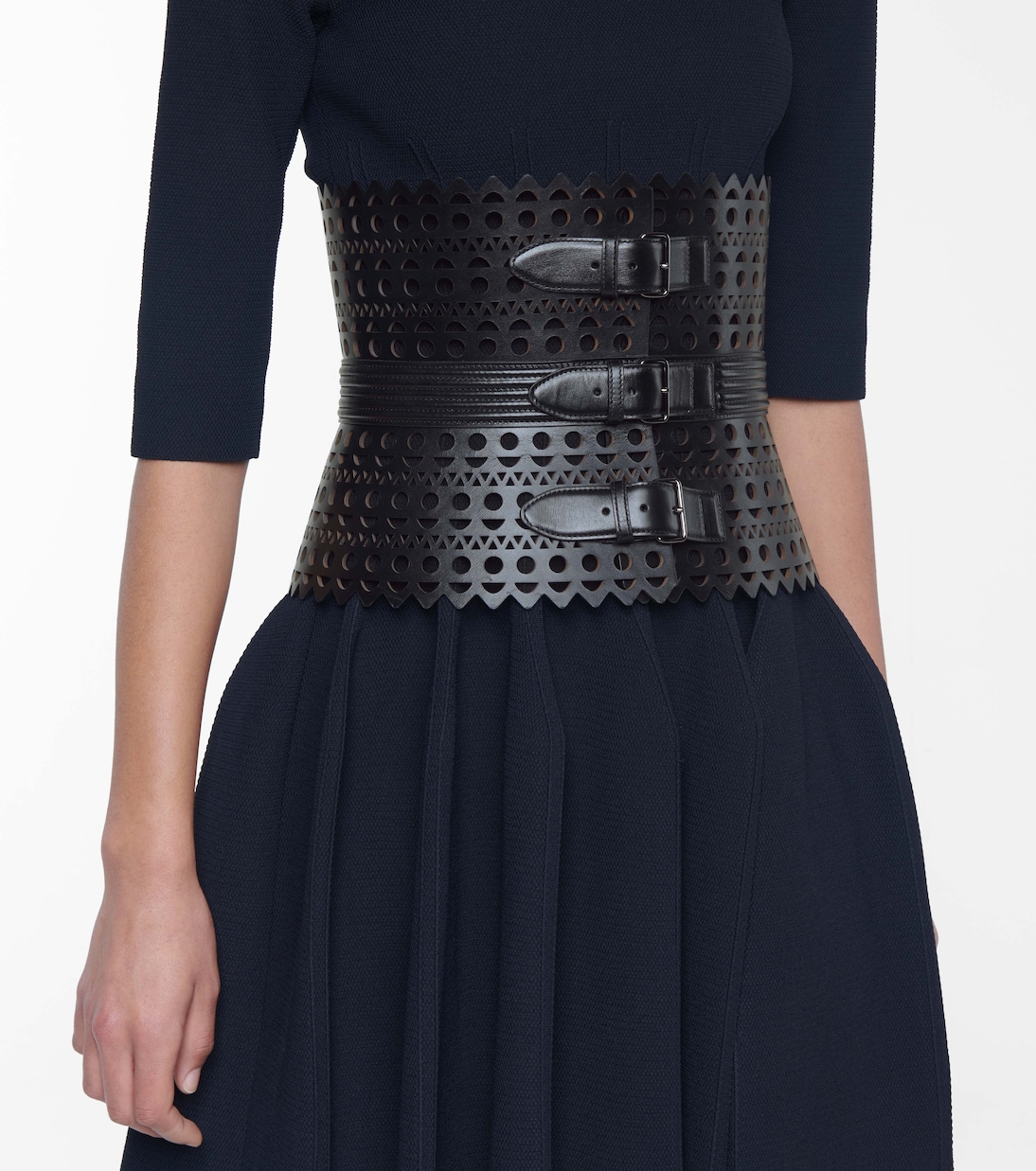 Cintura Corsetto in Pelle Vienne di ALAÏA per Giovani Stilisti