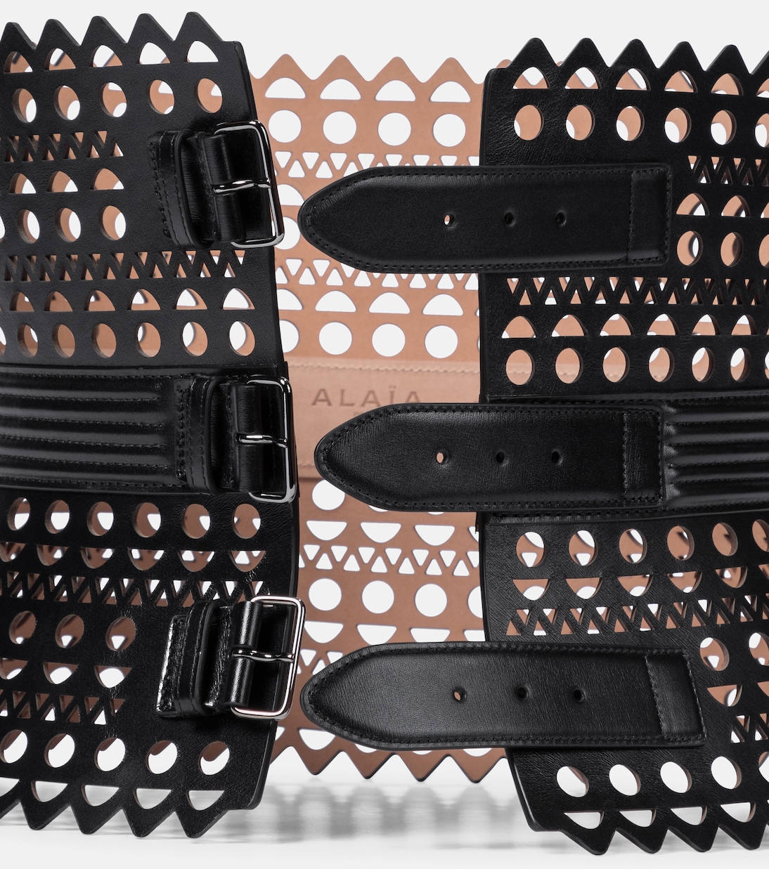 Cintura Corsetto in Pelle Vienne di ALAÏA per Giovani Stilisti
