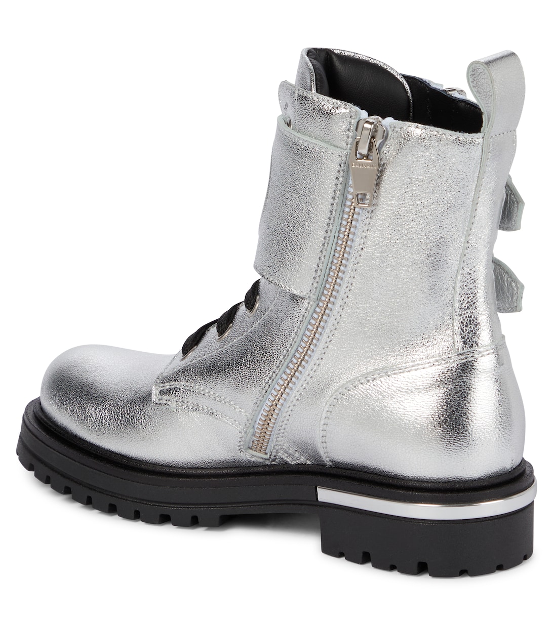 Anfibi in pelle metallizzata | Balmain Kids
