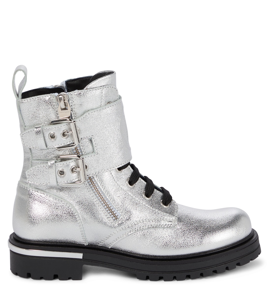 Anfibi in pelle metallizzata | Balmain Kids