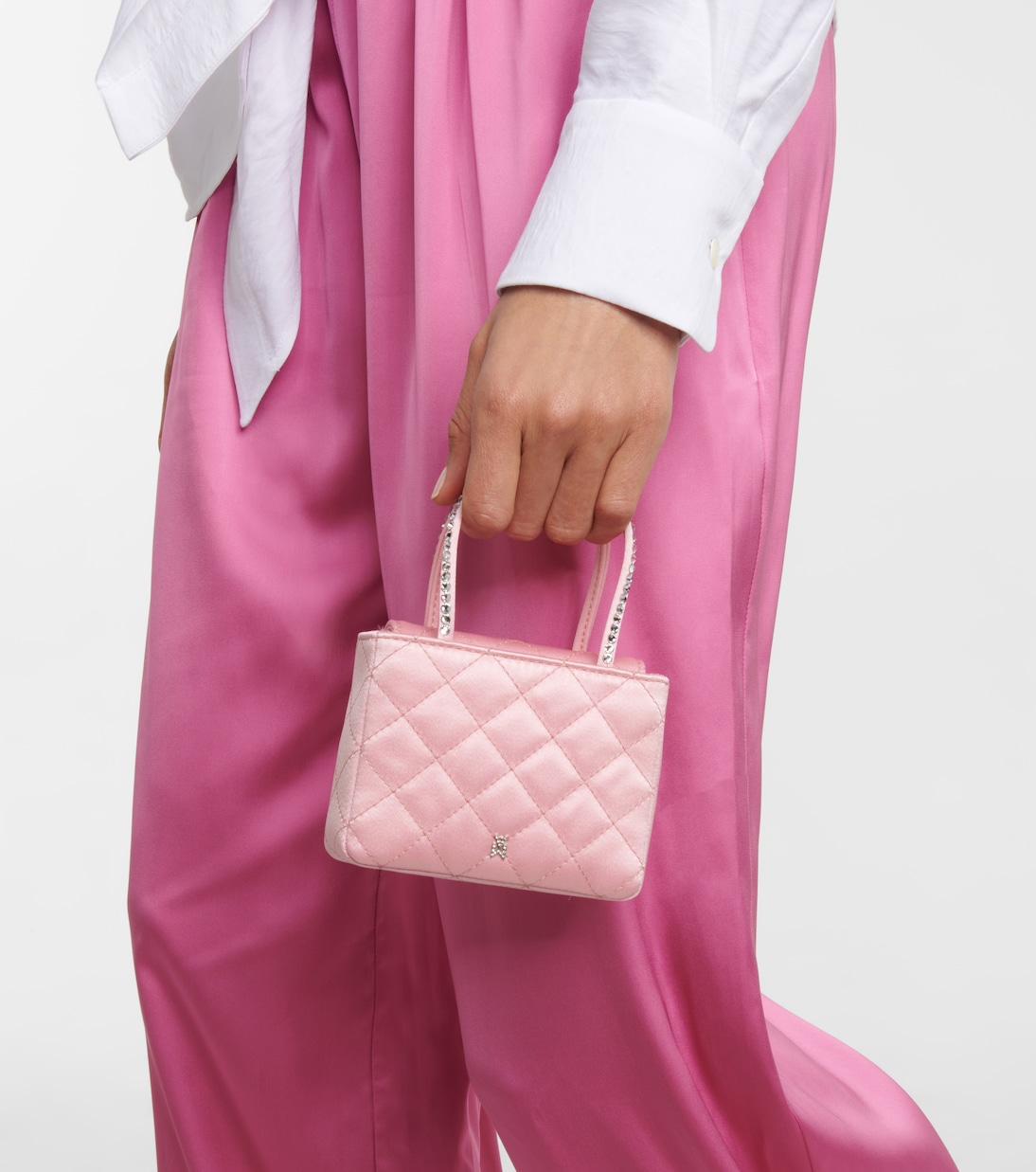 Sac Betty Super Mini matelassé en satin | Amina Muaddi