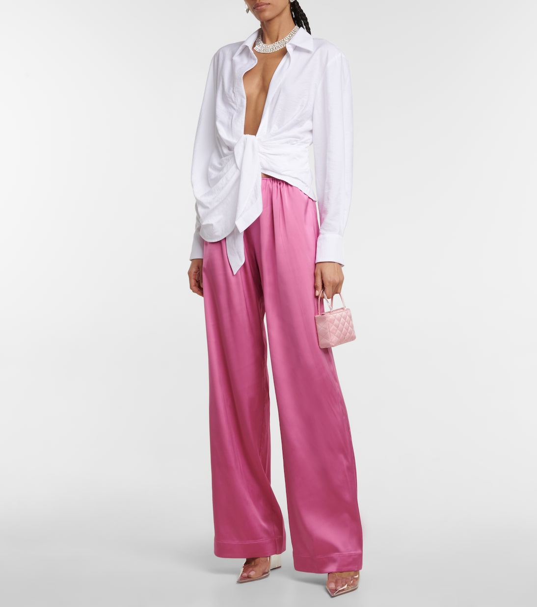 Sac Betty Super Mini matelassé en satin | Amina Muaddi