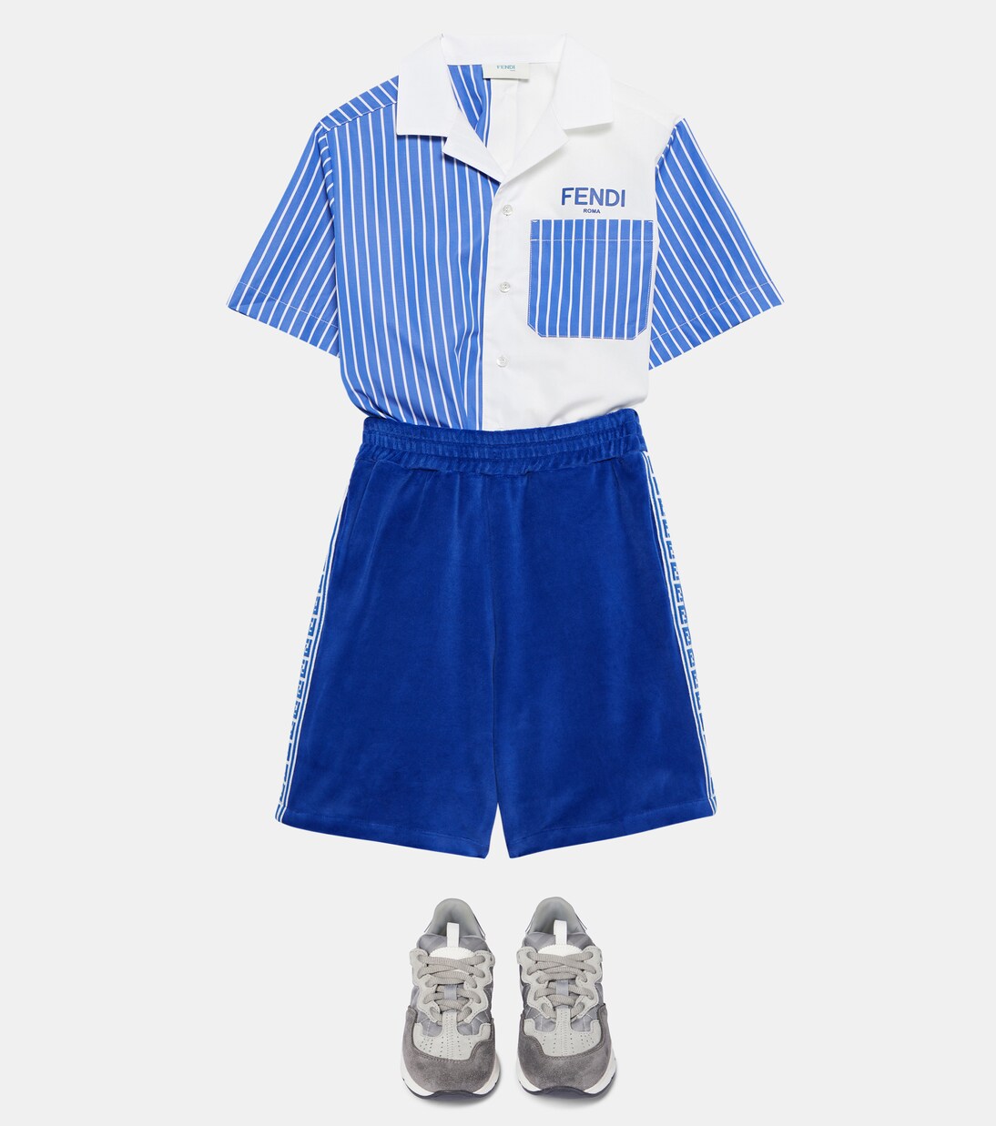 Shorts FF aus Samt | Fendi Kids