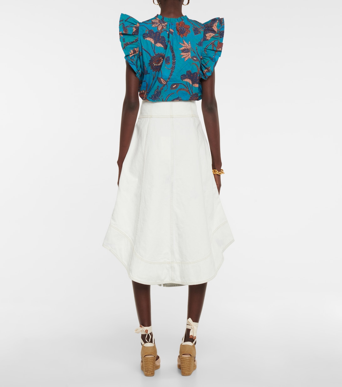 Adrian 데님 미디 스커트 | Ulla Johnson