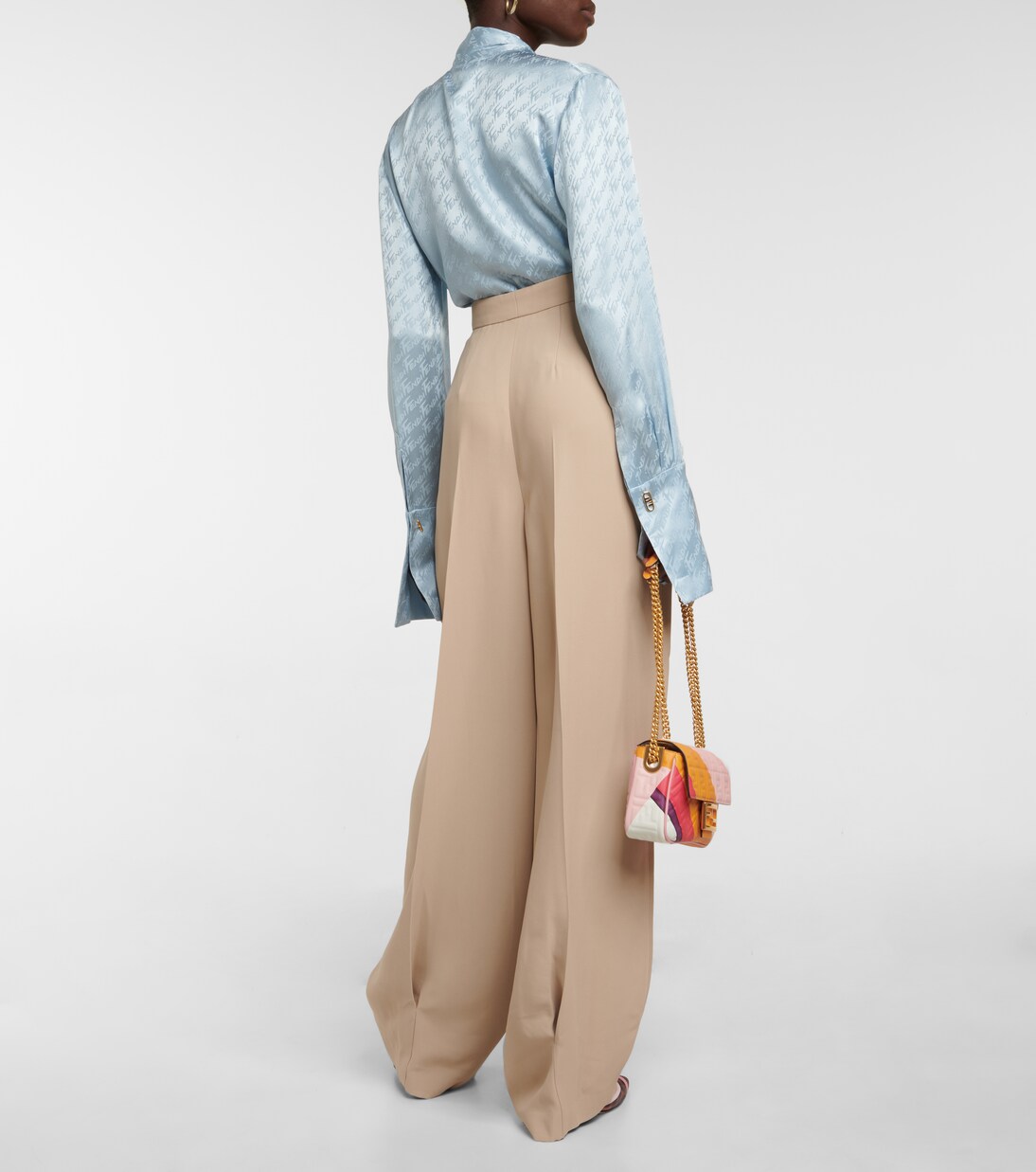 Pantaloni a gamba larga e vita alta | Fendi