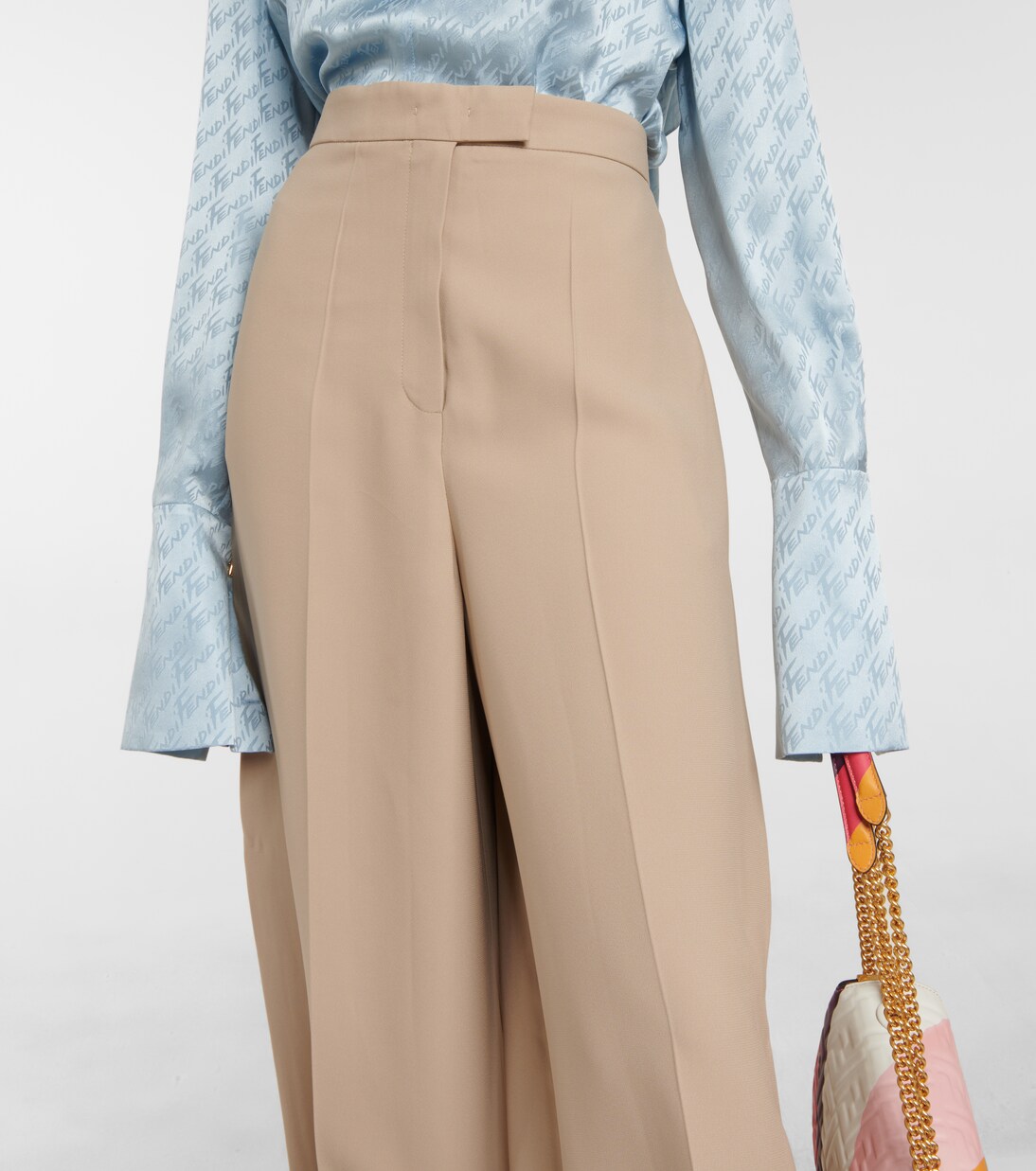 Pantaloni a gamba larga e vita alta | Fendi