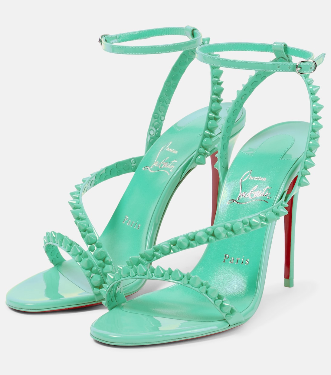 Sandali Mafaldina Spikes 100 in vernice | Christian Louboutin