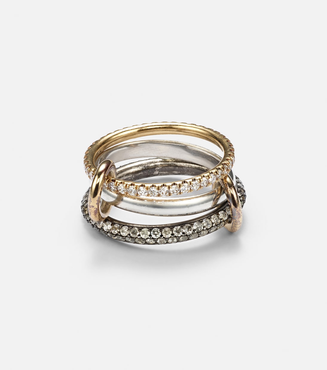 Scorpio 18kt gold linked rings with diamonds | Spinelli Kilcollin