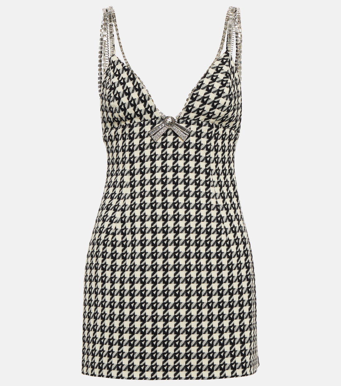 Houndstooth wool-blend minidress | Area
