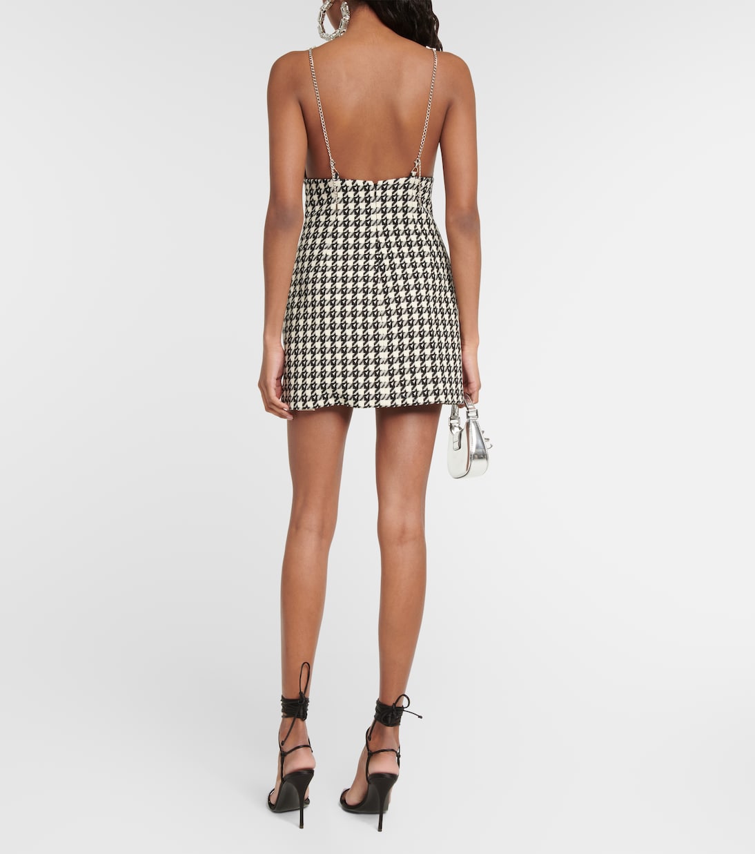 Houndstooth wool-blend minidress | Area