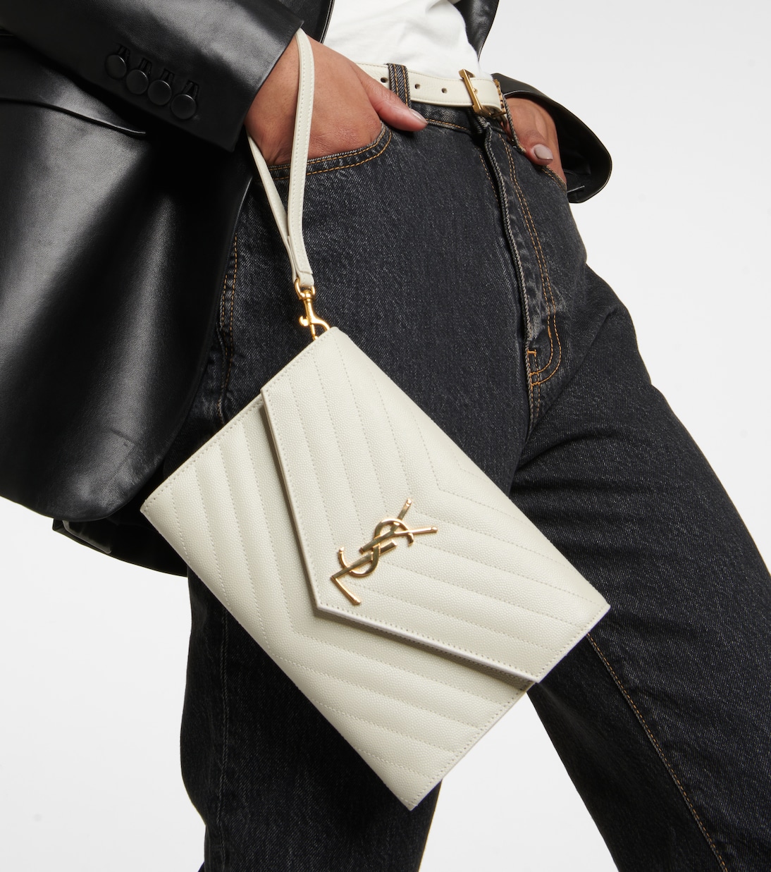 Clutch Cassandre Small in pelle | Saint Laurent