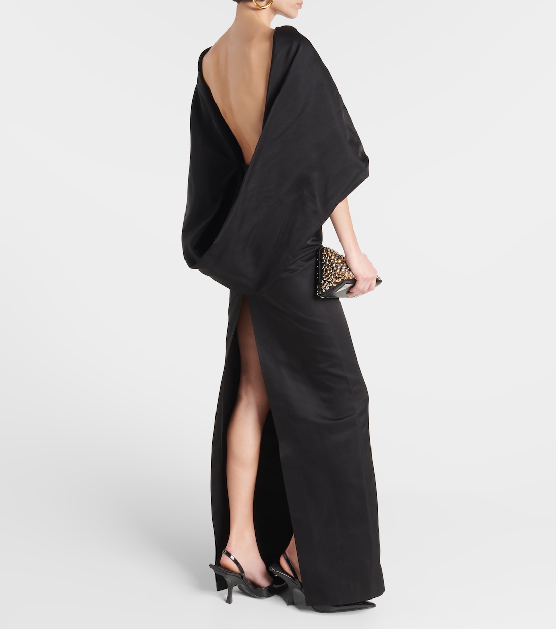 Abito midi in seta con mantella | The Attico