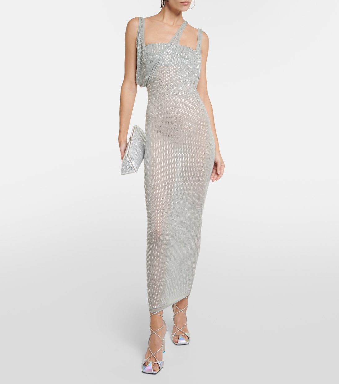 Vestido midi de jersey adornado | The Attico