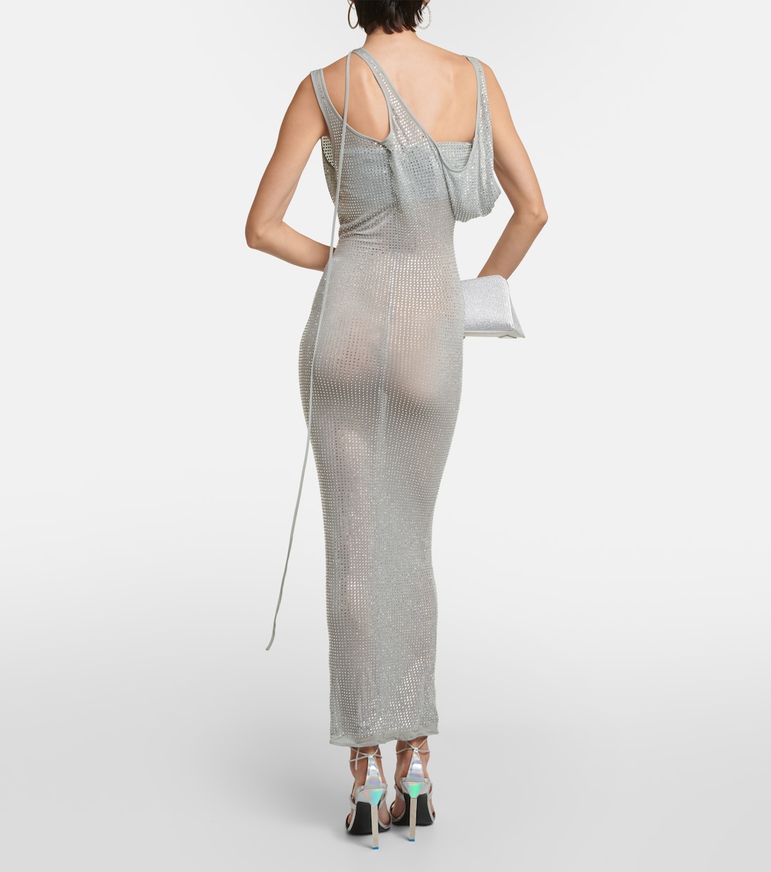 Vestido midi de jersey adornado | The Attico