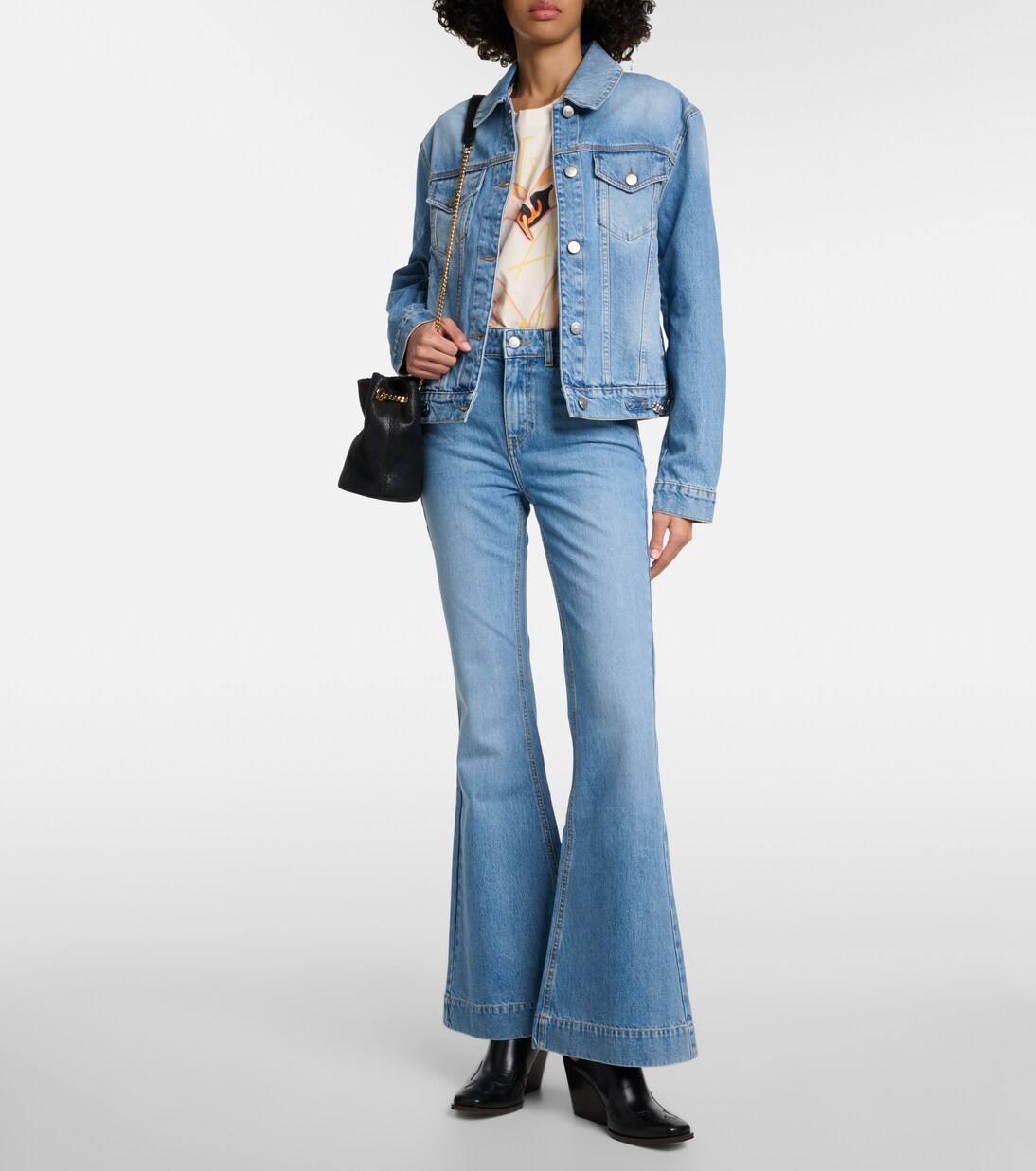Chaqueta Falabella de denim con cadena | Stella McCartney