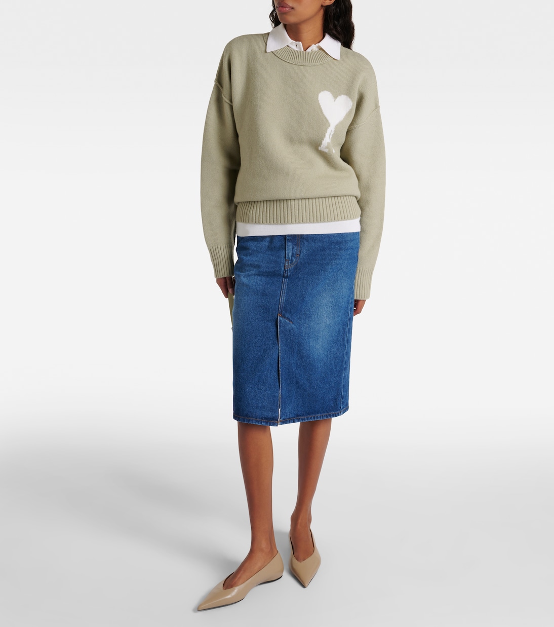 Falda tubo de denim | Ami Paris