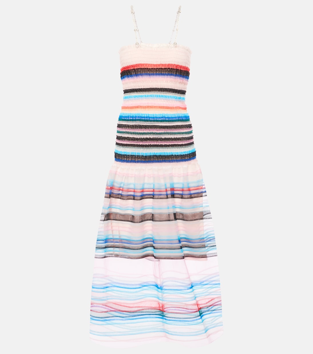 Beaded striped midi dress | Susan Fang