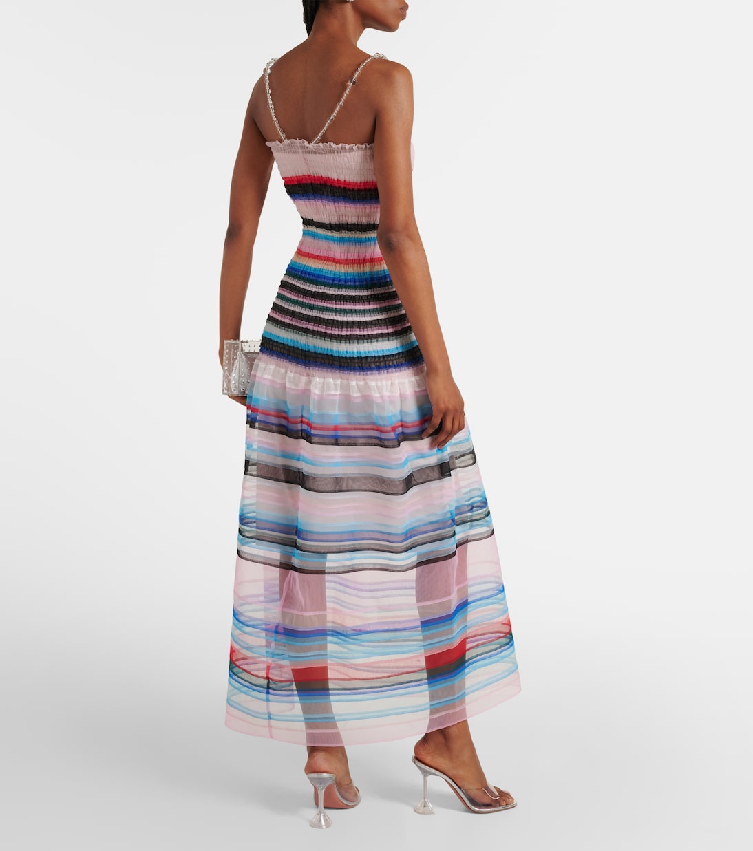Beaded striped midi dress | Susan Fang