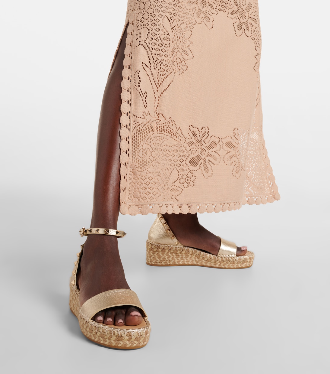 Sandales espadrilles Rockstud en cuir | Valentino Garavani