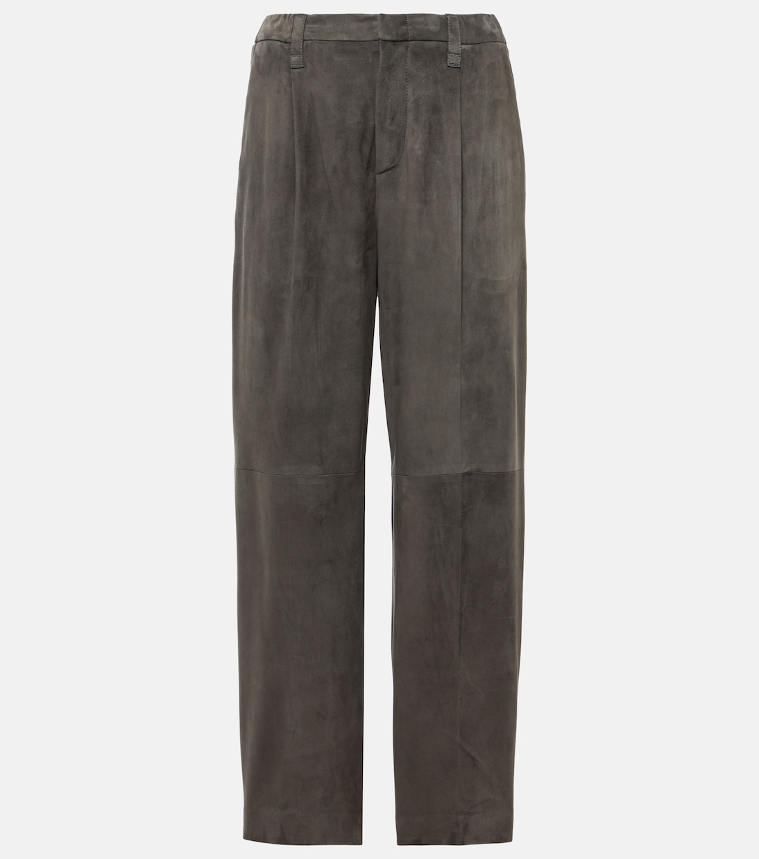 Pantaloni regular in suede | Brunello Cucinelli