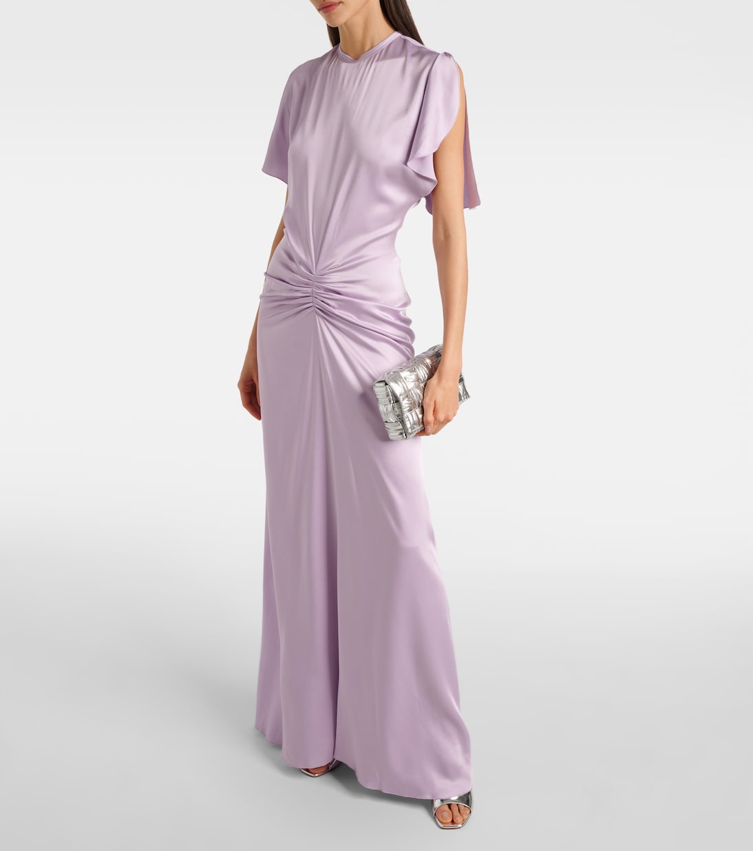 Gathered ruched satin gown | Victoria Beckham