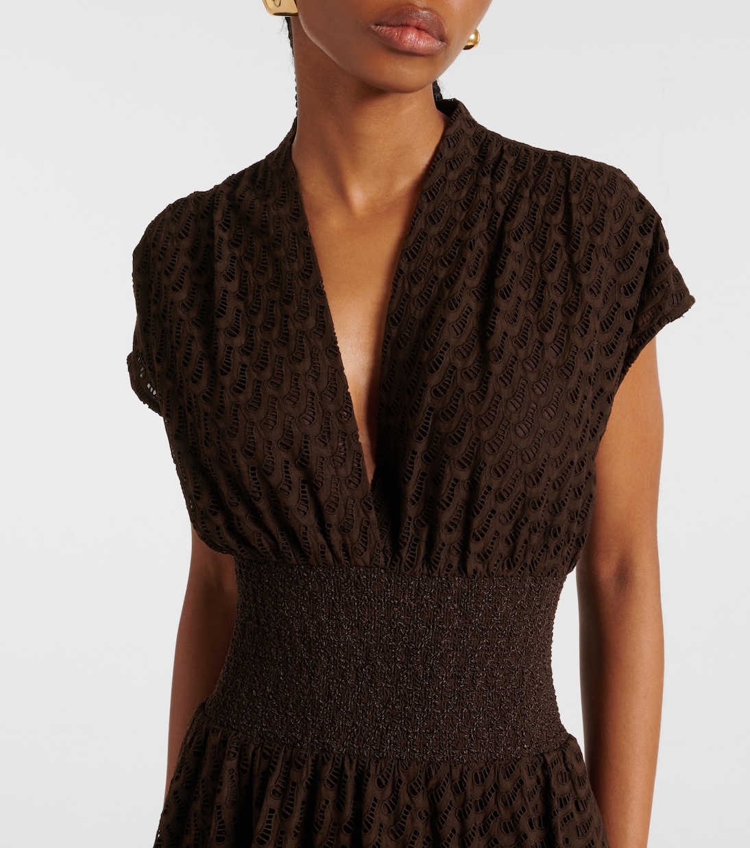 Cotton broderie anglaise midi dress | Tory Burch