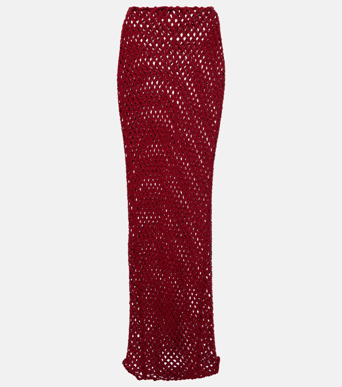 Magen open-knit cotton-blend maxi skirt | Bananhot