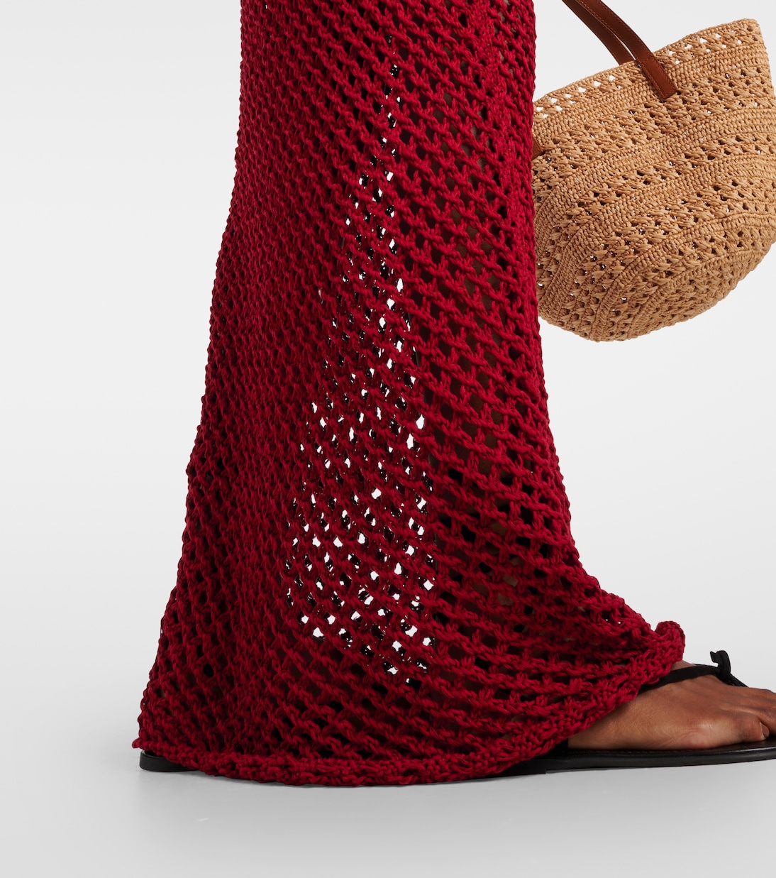 Magen open-knit cotton-blend maxi skirt | Bananhot