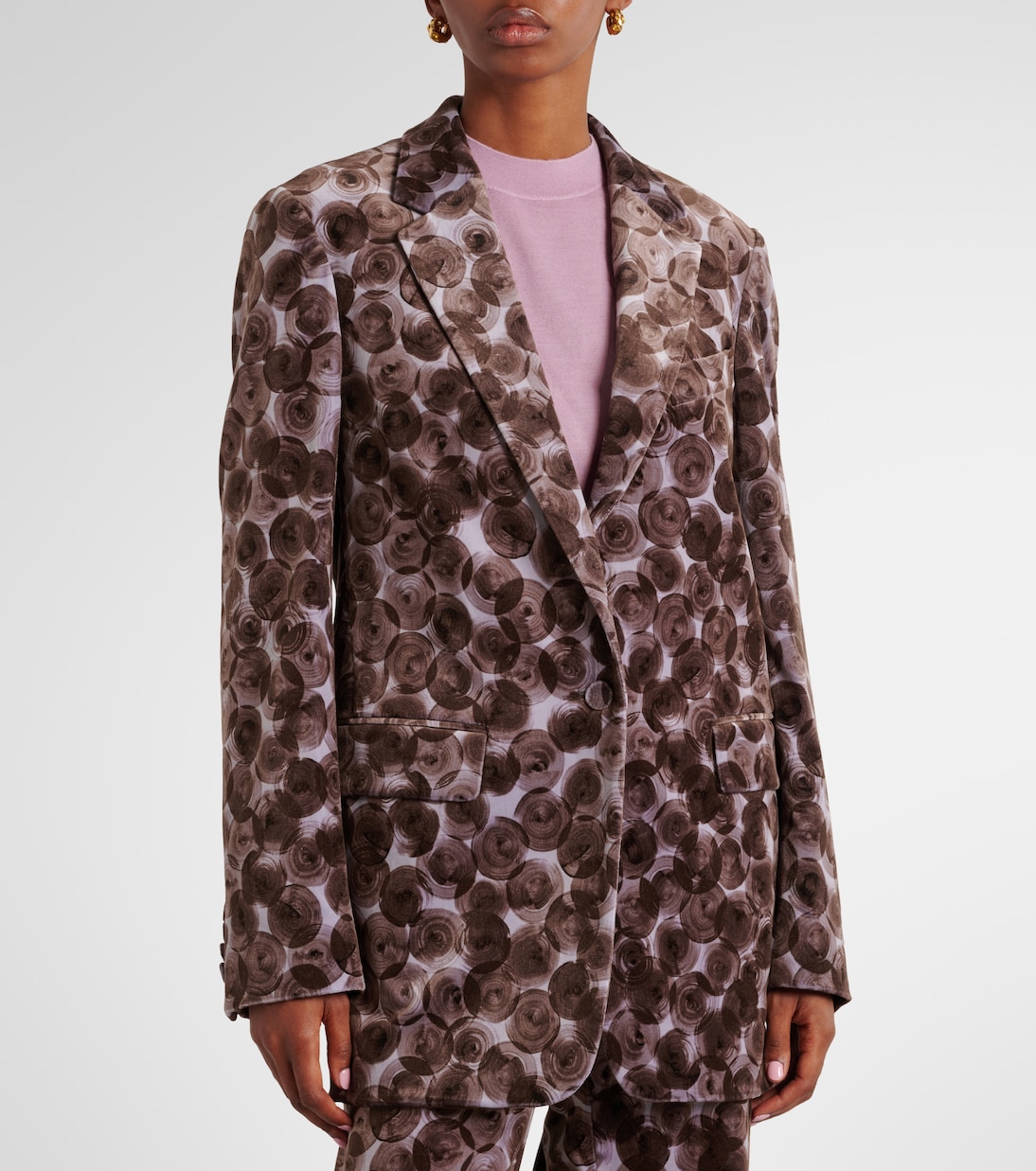 Blazer in misto cotone con stampa | Dries Van Noten