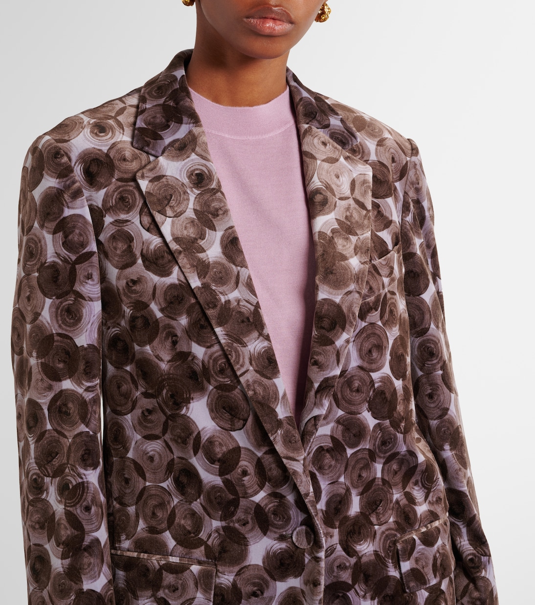 Blazer in misto cotone con stampa | Dries Van Noten