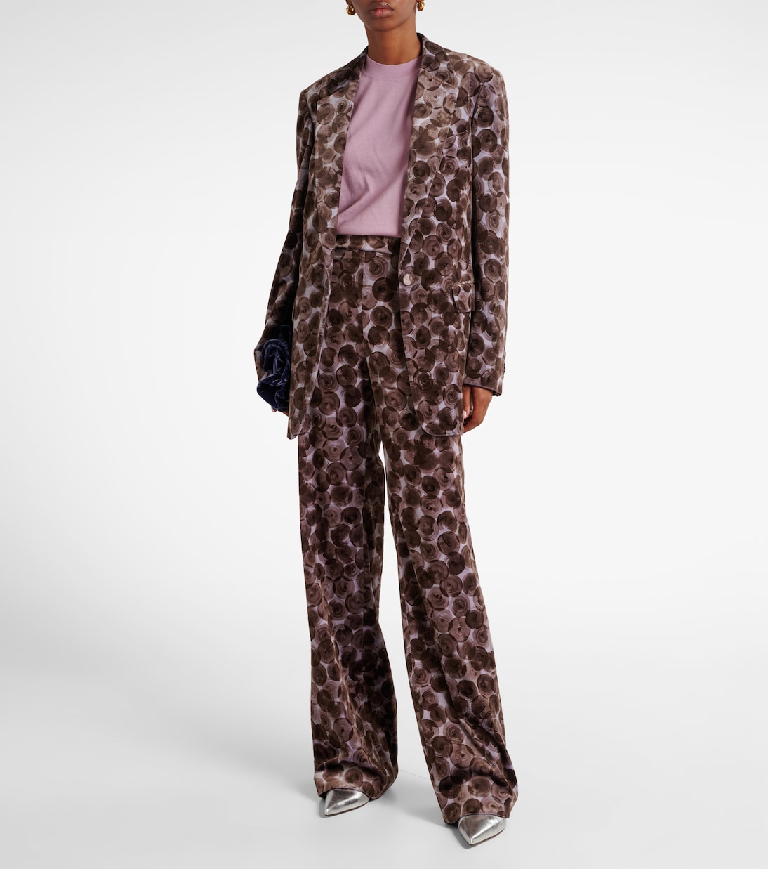 Blazer in misto cotone con stampa | Dries Van Noten