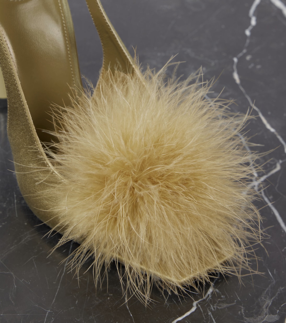Sandali Paradis 110 in raso con piume | Saint Laurent
