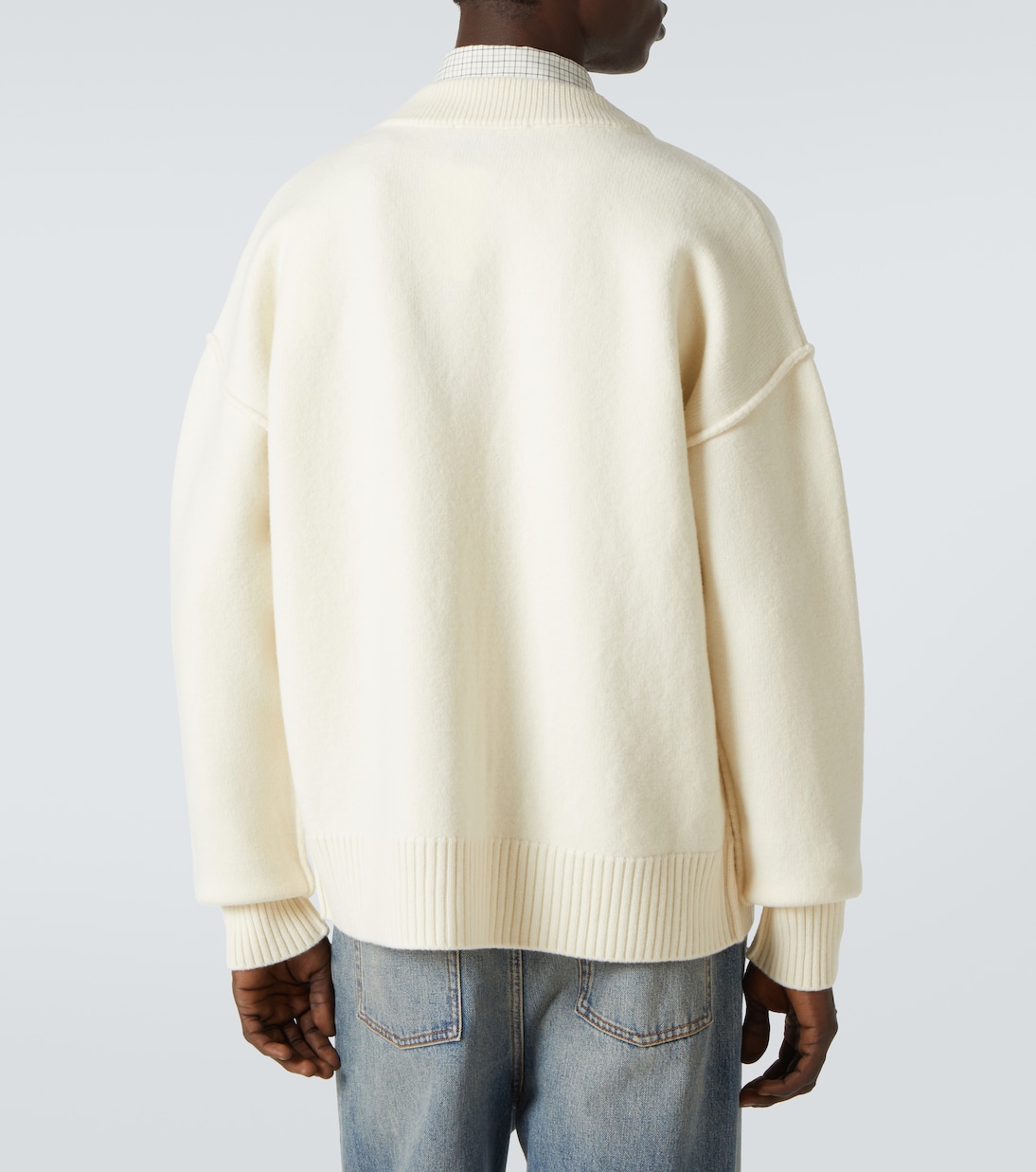 Ami De Cœur intarsia virgin wool cardigan  | Ami Paris