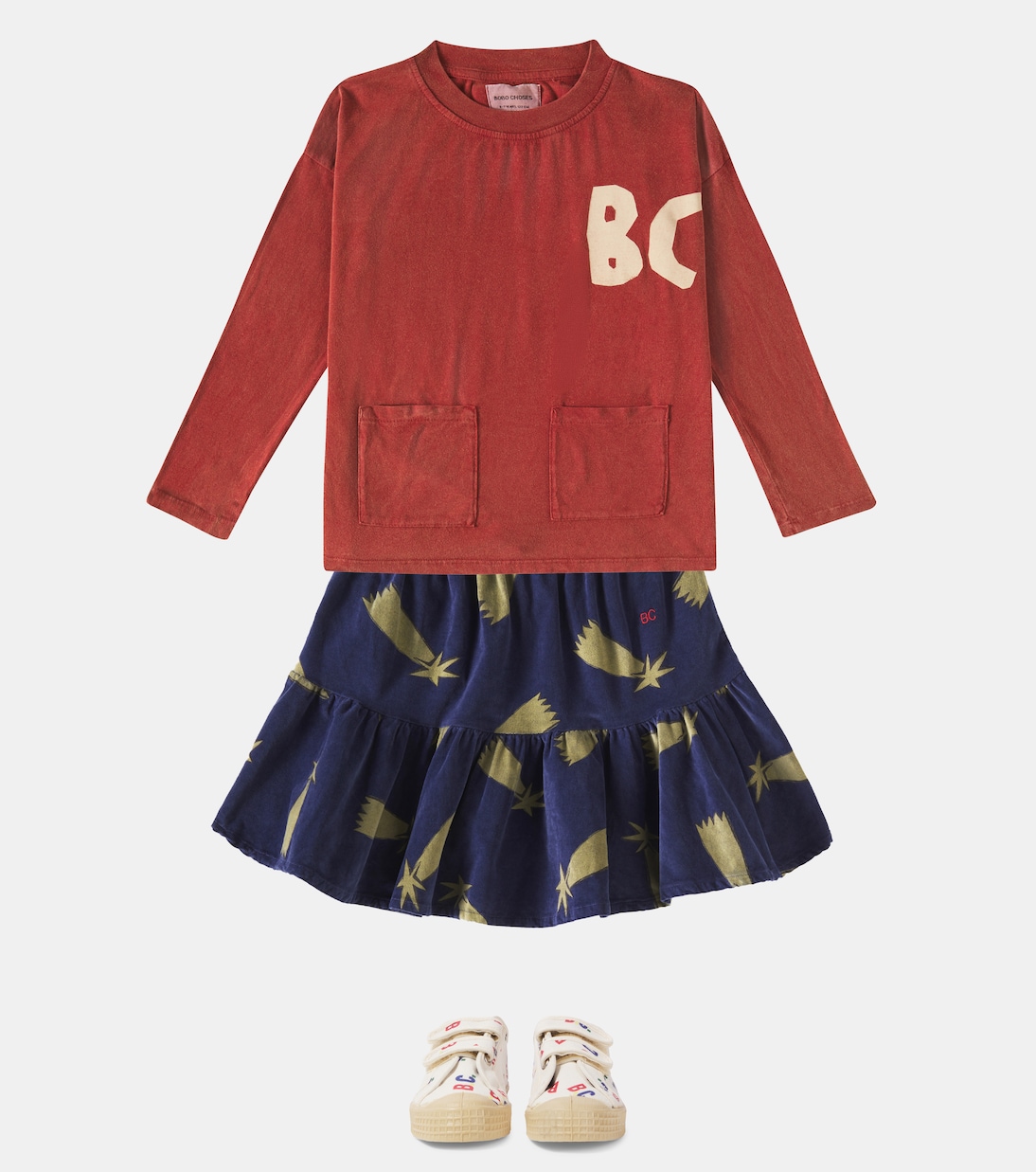 Falda Shooting Stars de terciopelo de algodón | Bobo Choses