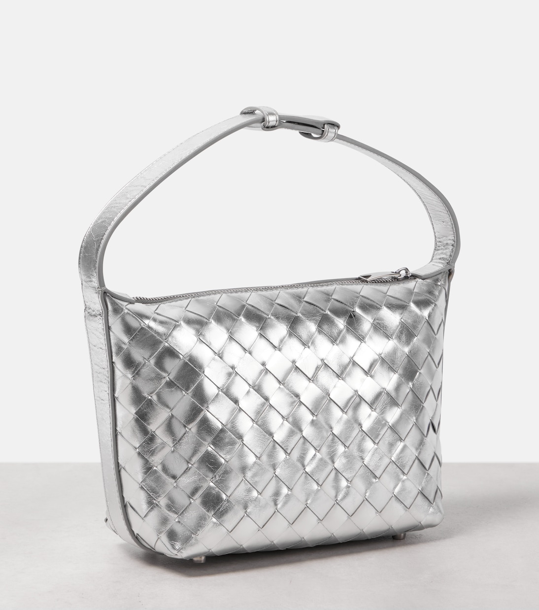Schultertasche Wallace aus Metallic-Leder | Bottega Veneta