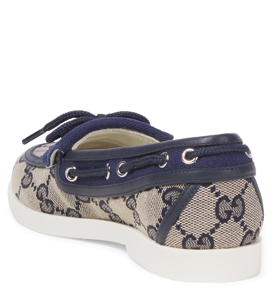 Náuticos de lona GG con piel | Gucci Kids