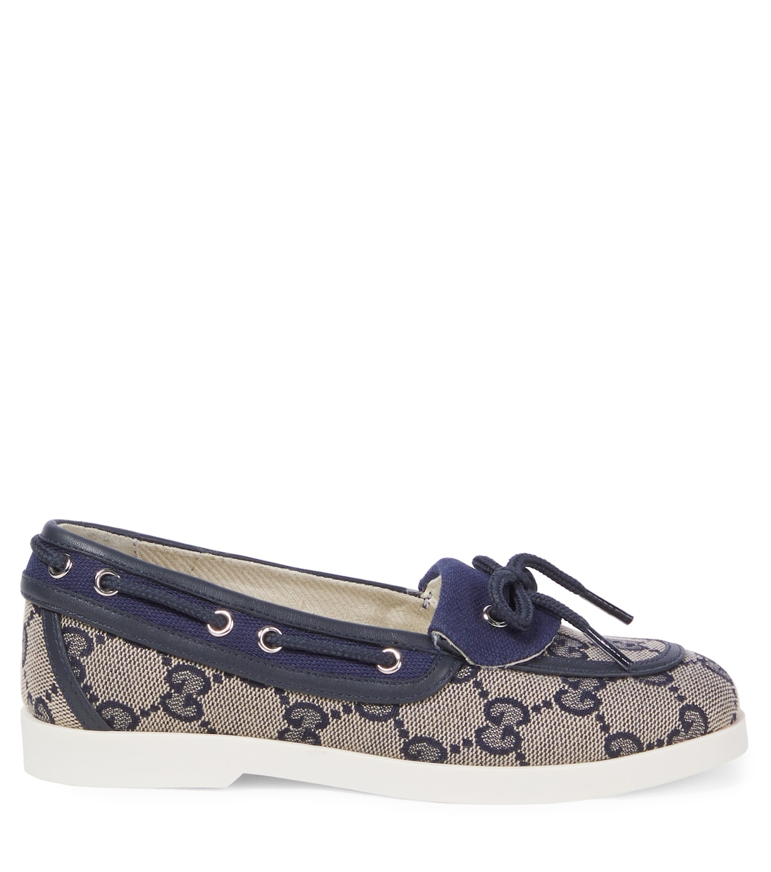 Náuticos de lona GG con piel | Gucci Kids