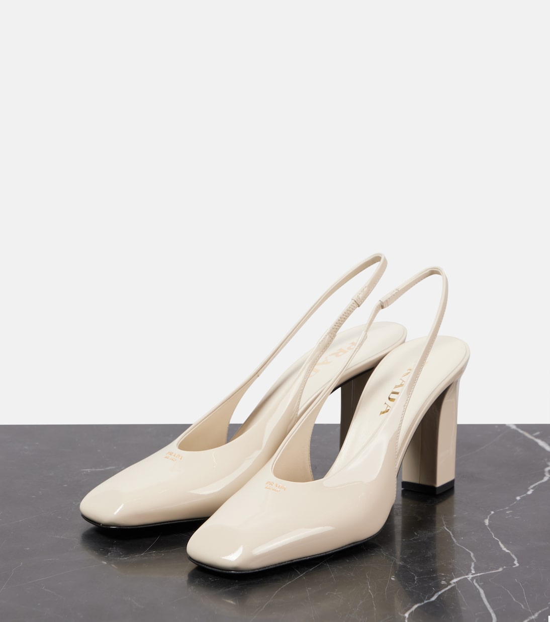 Slingback-Pumps 85 aus Lackleder | Prada