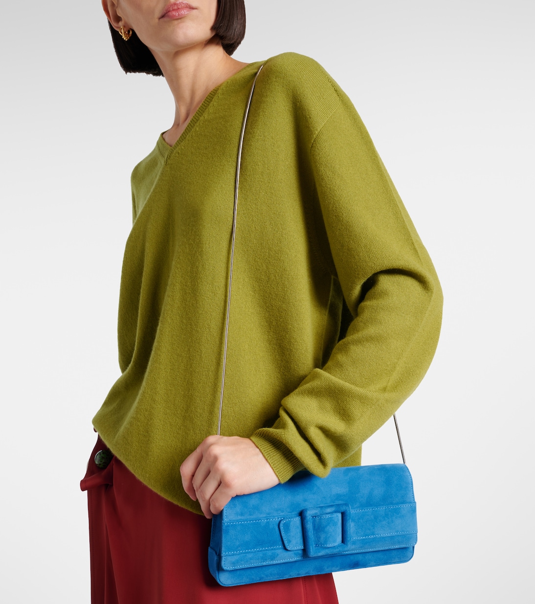 Pochette Maygot en daim | Manolo Blahnik