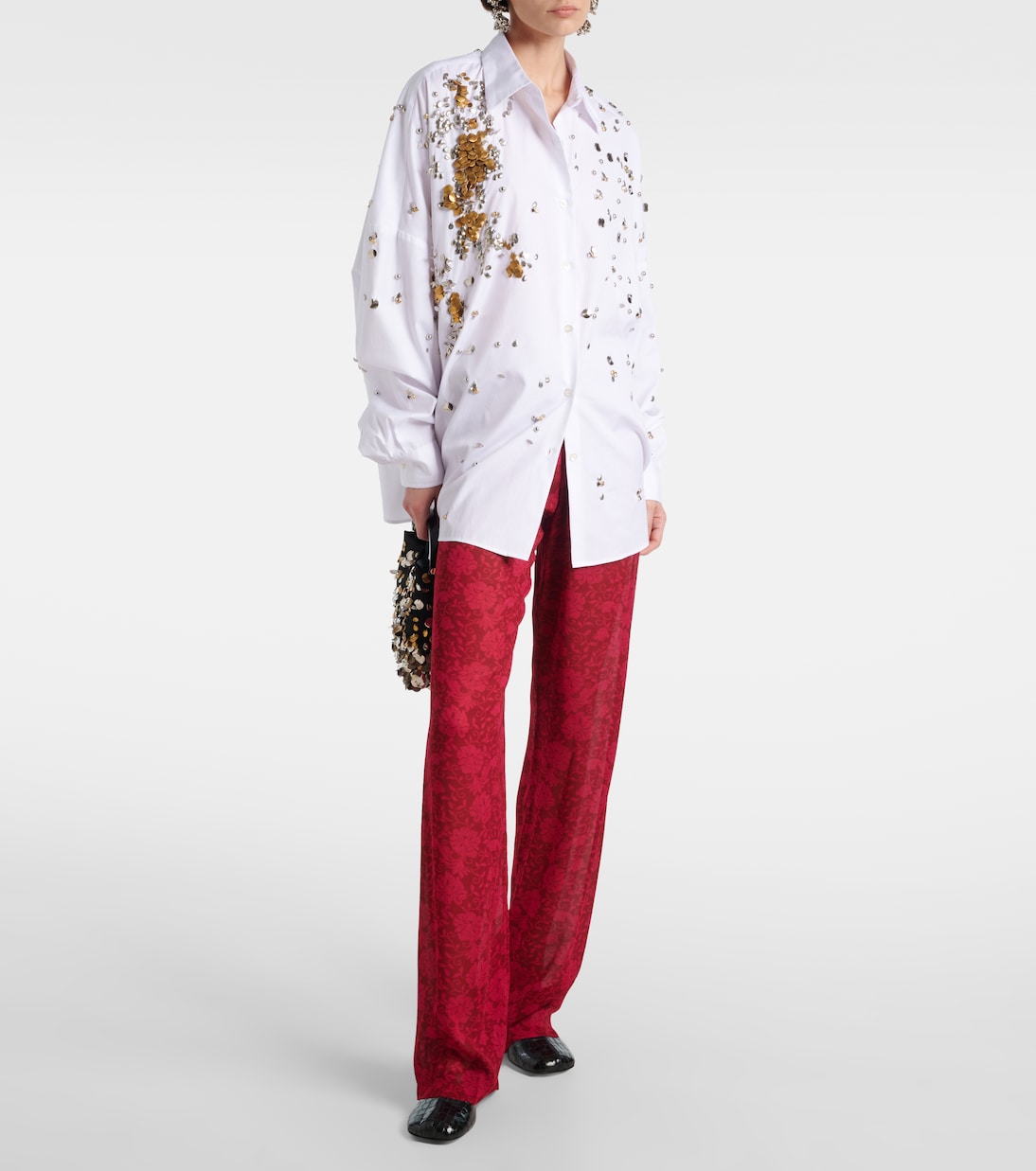 Pantaloni regular in georgette | Dries Van Noten