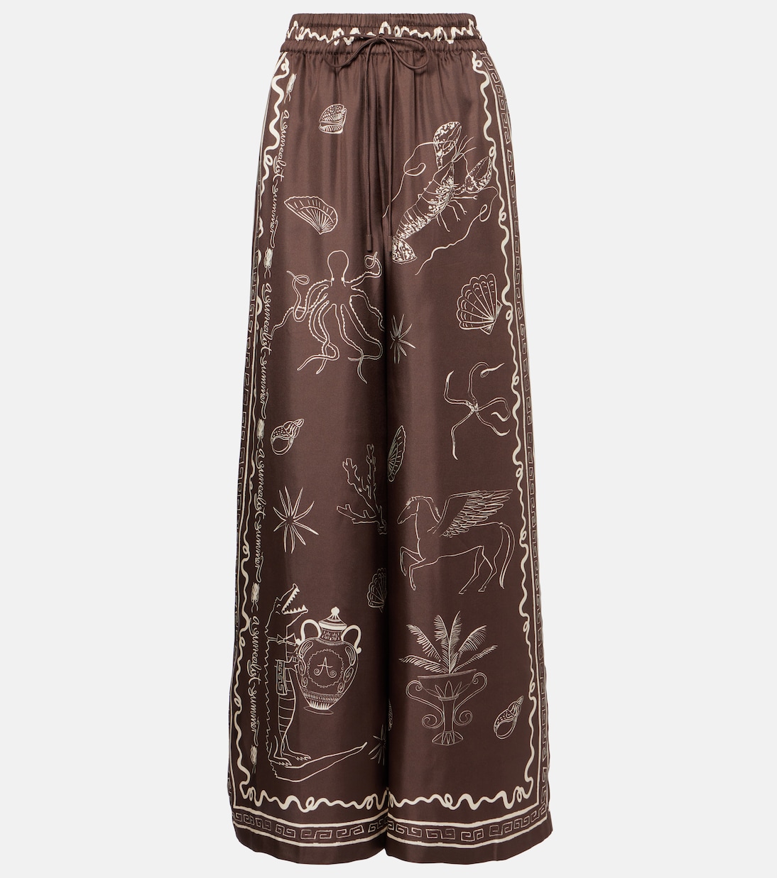 Pantalones anchos Sammy de seda | Alémais